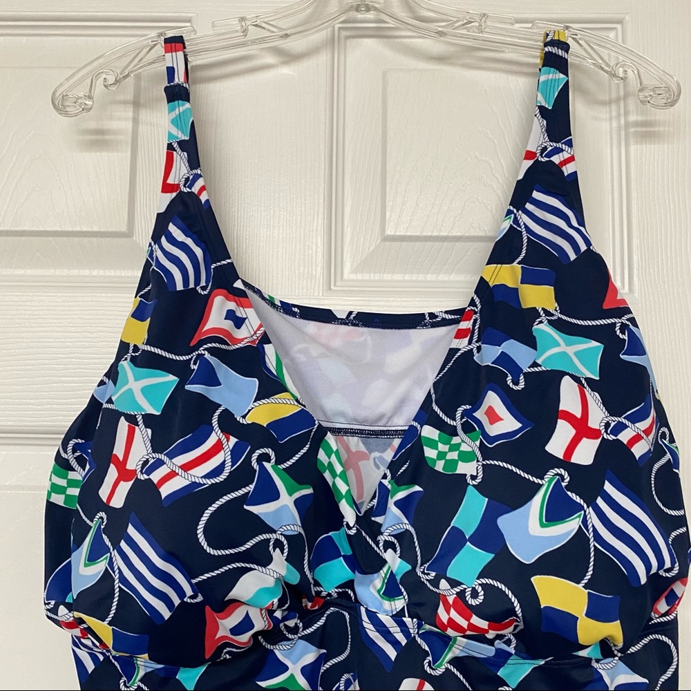 Crown & Ivy Multicolor Patterned Swim Top - Picture 2 of 5